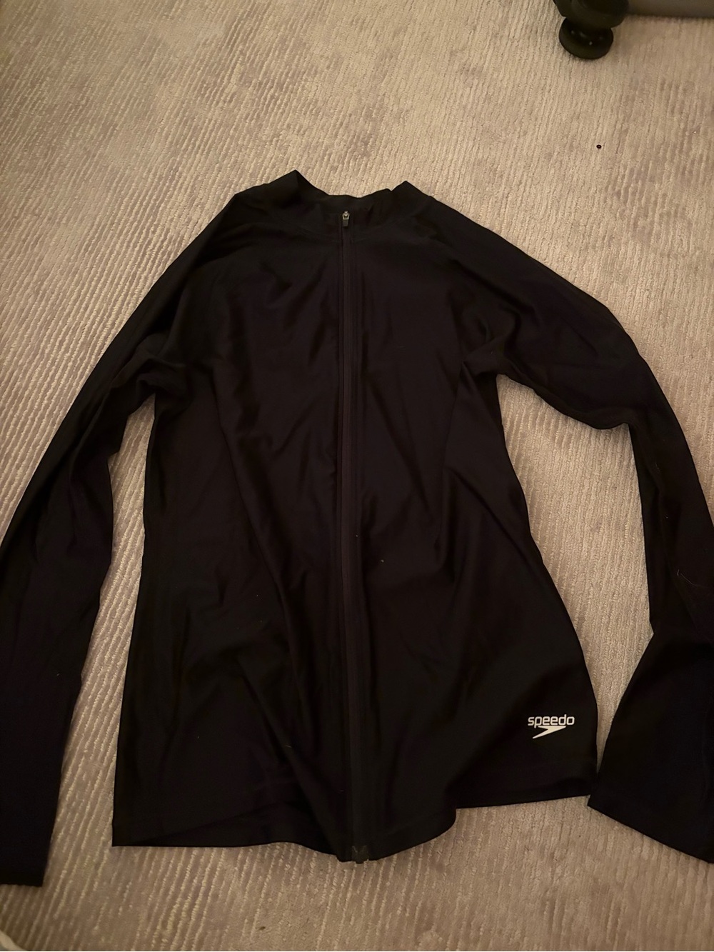 Speedo Black Long-Sleeve Zip Swim Cover-Up